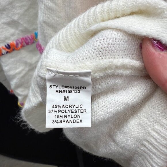 Pulse Boutique Cream Multicolored Knit Sweater - Picture 4 of 5